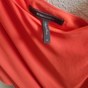BCBGMaxazria Orange one shoulder dress